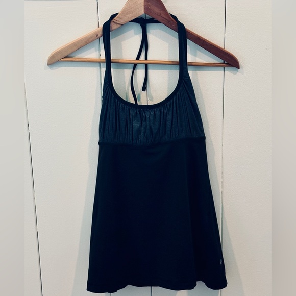 Lululemon Athletica Ruched Black Sleeveless Halter Top - Picture 5 of 7